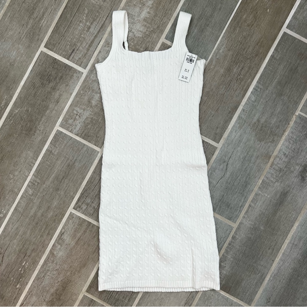 Hollister white cable knit dress new with tags